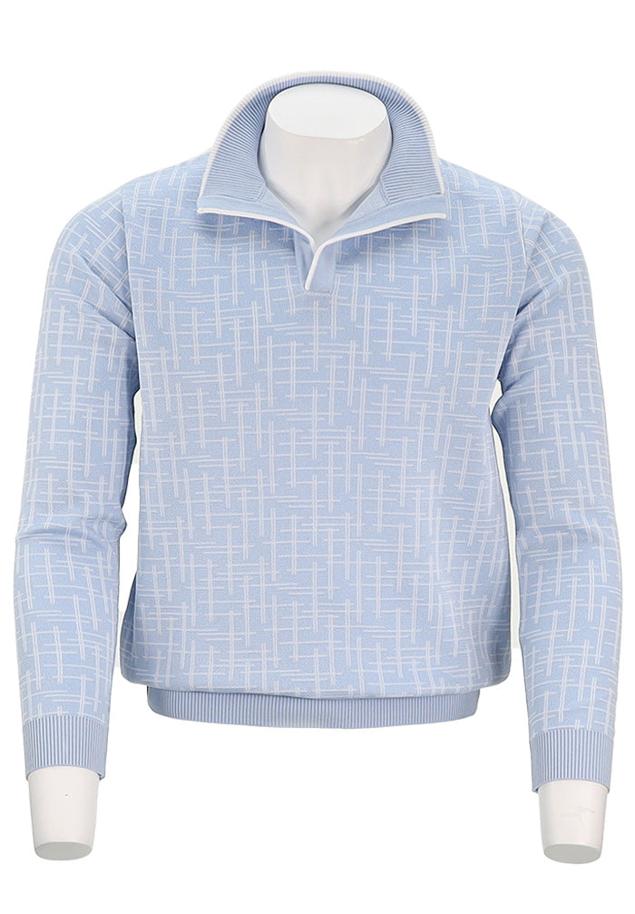 St. Croix Cross Hatch Open Mock | Powder Blue