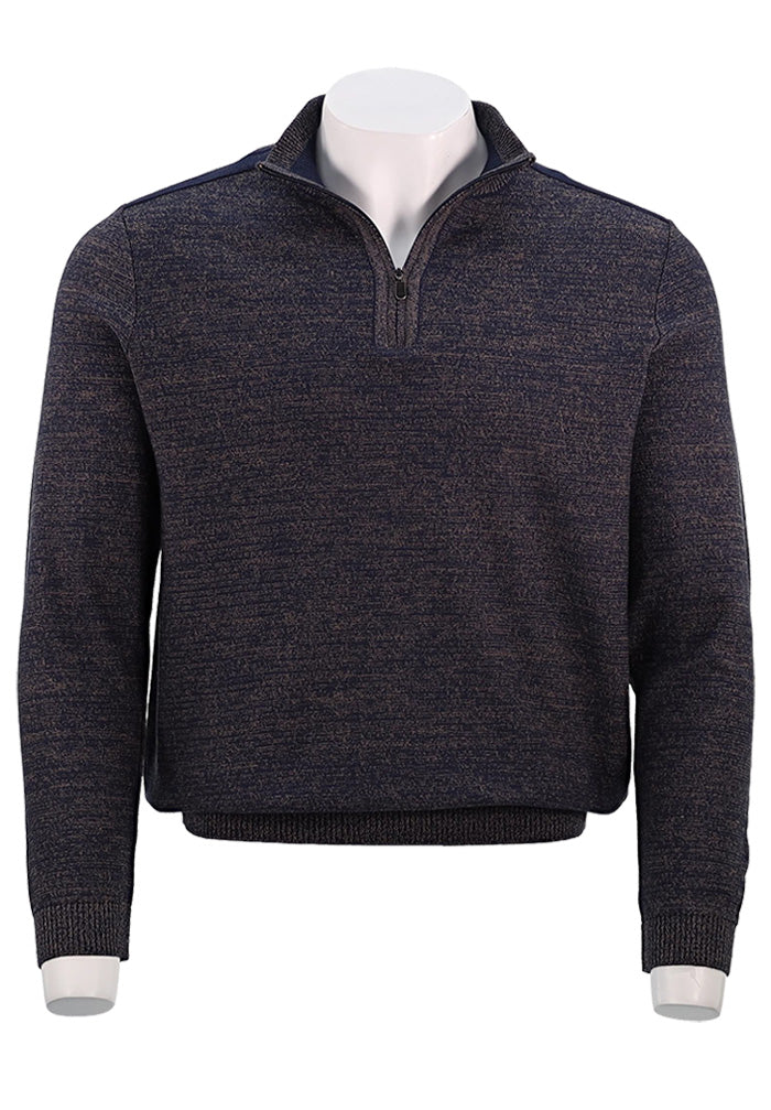 St. Croix Long Sleep Zip Mock, INDIGO TWEED