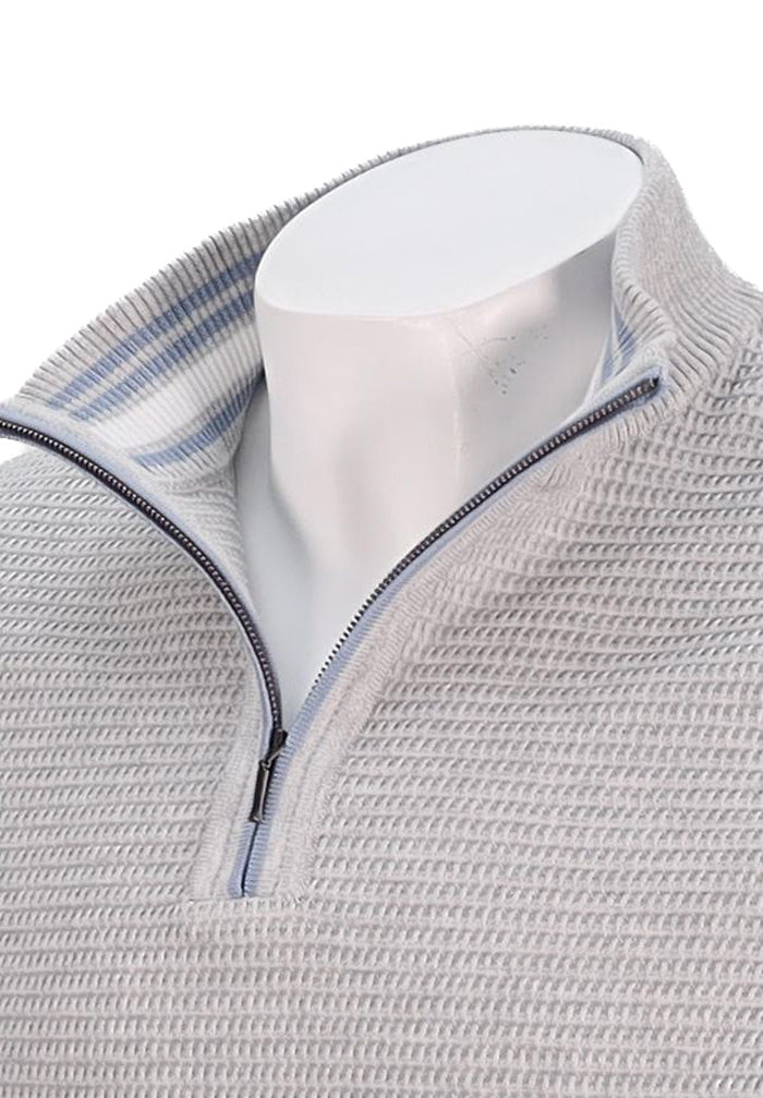 St. Croix Long Sleeve Zip Mock, LT GREY MARL