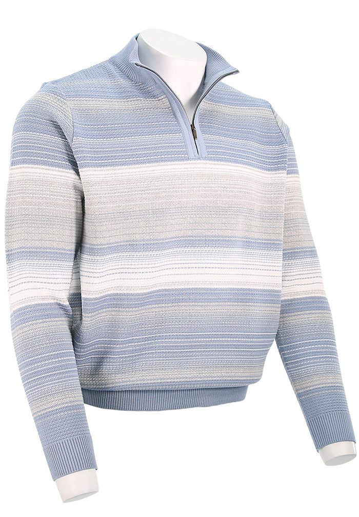 St. Croix Long Sleeve Ombre Zip Mock, RIVIERA
