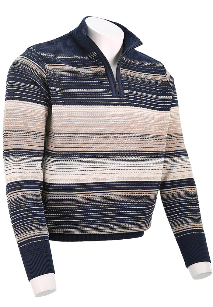 St. Croix Long Sleeve Ombre Zip Mock, SEAPORT NAVY