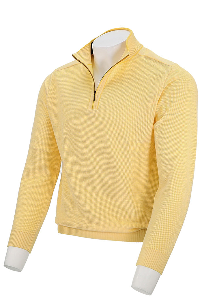 St. Croix Zip Mock Crystal Stitch | Yellow