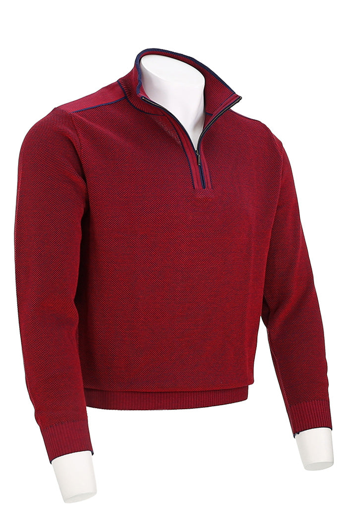 St. Croix Zip Mock Crystal Stitch | Red