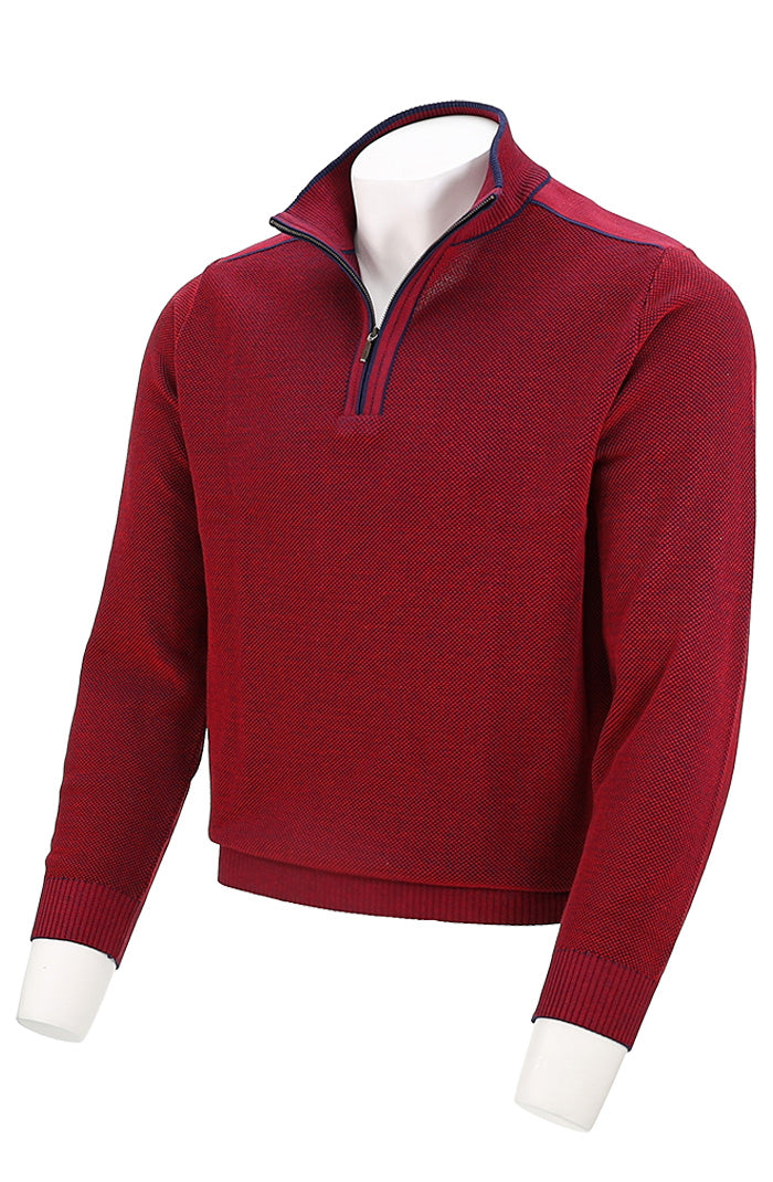 St. Croix Zip Mock Crystal Stitch | Red