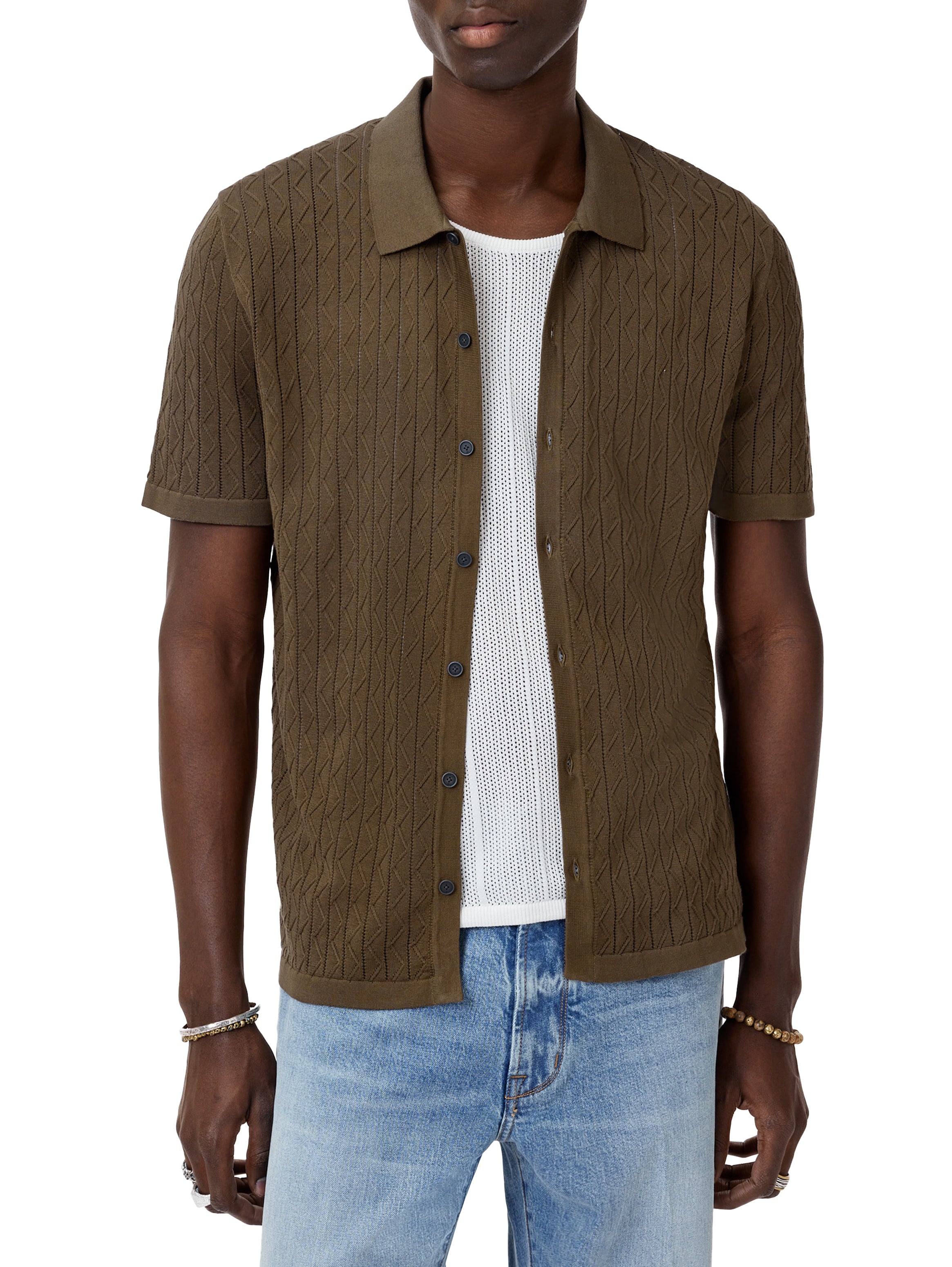 John Varvatos Short Sleeve Sweater Shirt