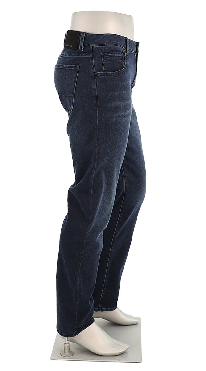 Alberto Men’s Indigo Stone Denim Super Stretch Jeans Angled View ST1984-894
