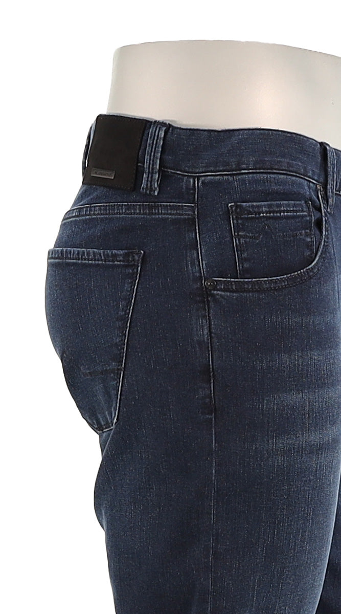 Alberto Men’s Indigo Stone Denim Super Stretch Jeans Close Up