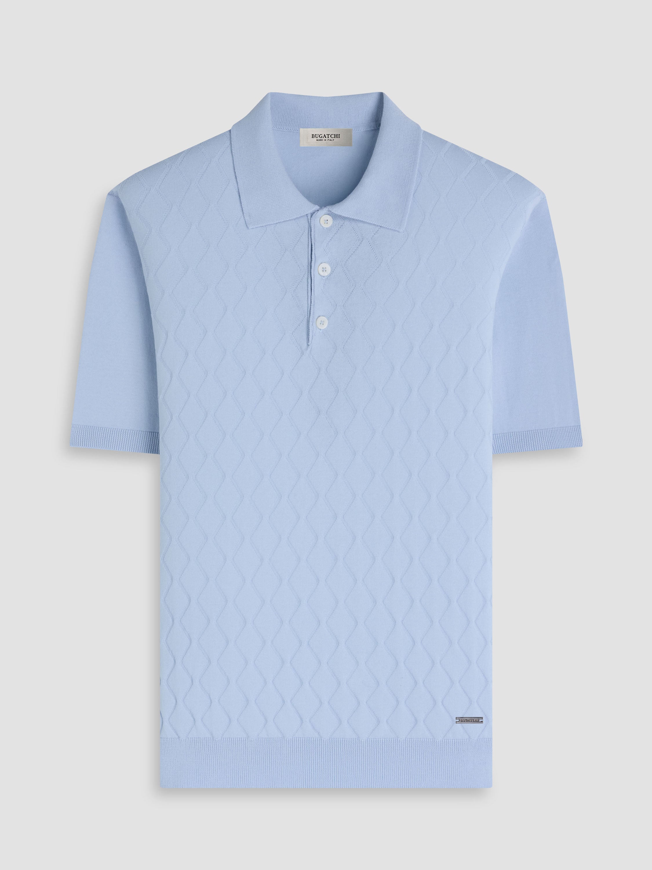 Bugatchi S/S 3 Button Polo Sweater, Ice