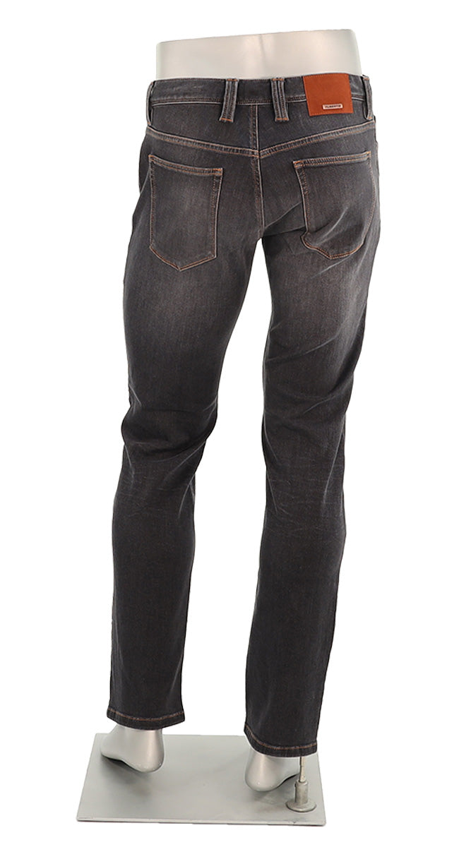 Alberto Men's Pipe Lefthand Denim In Charcoal Back View P1266