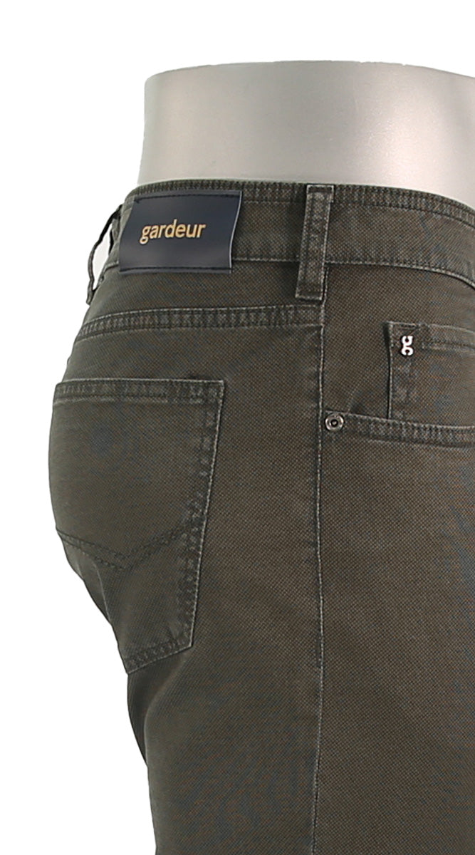 Gardeur Pants From The Bill collection - Men's Pants In Color Moss - Back Pocket View