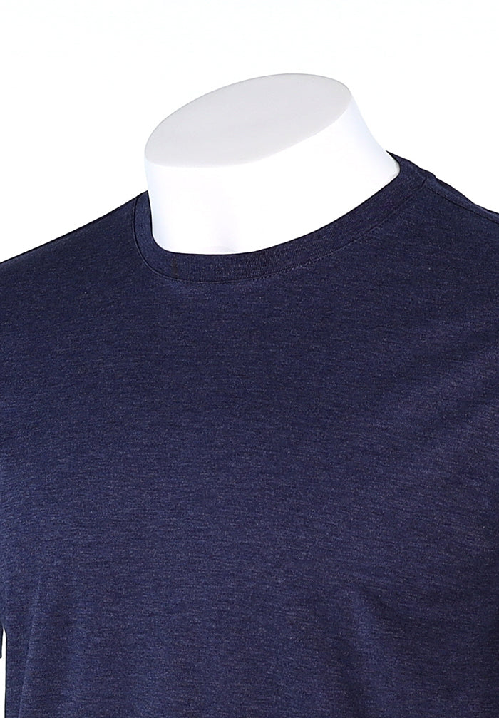 Raffi Aqua Cotton Lafayette Crew Neck Tee in Ocean – view 4 #Color_Ocean