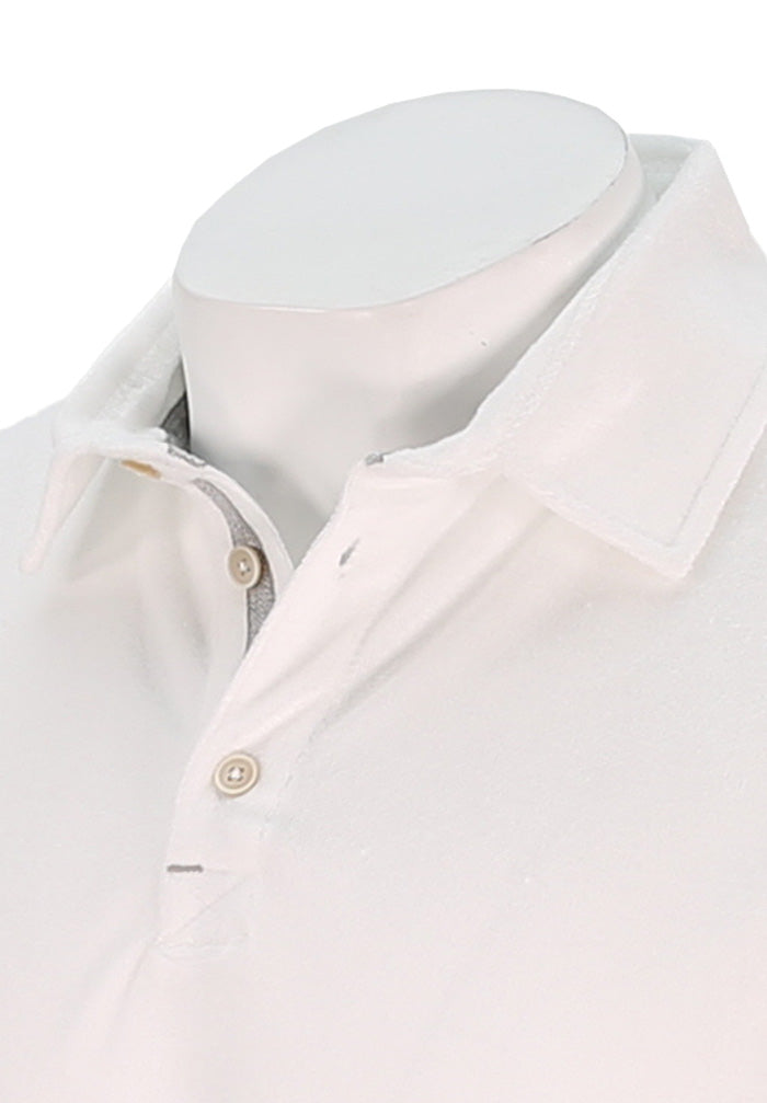 Paul & Shark Men's S/S Cloth Polo In White Close Up