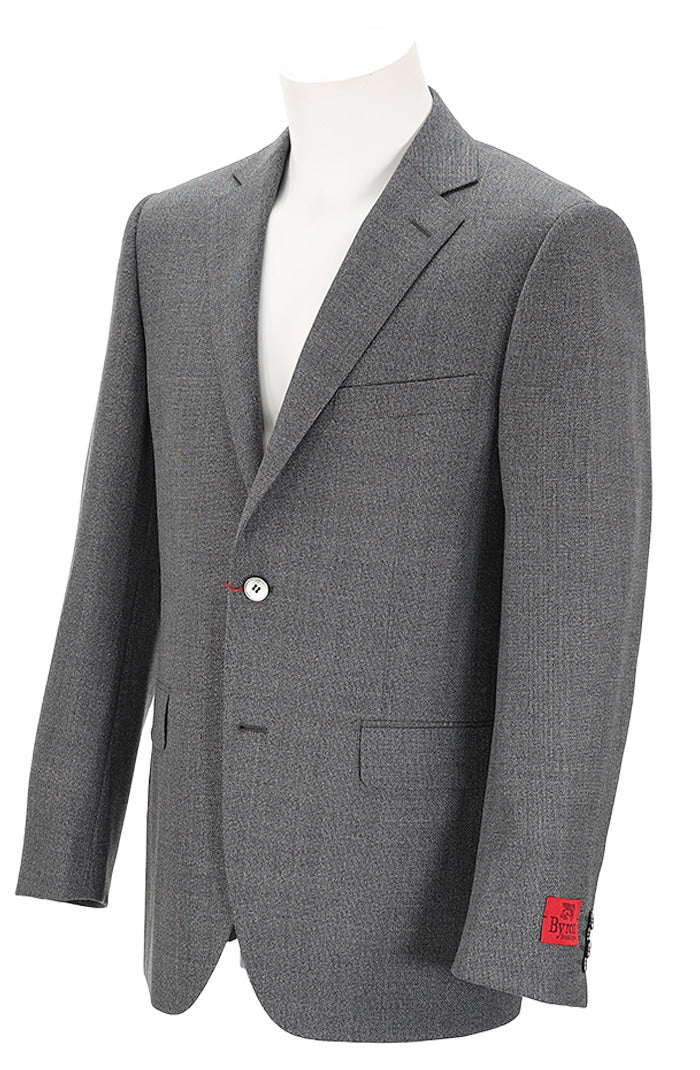 Byron Men’s Gray Textured Sport Coat with Contemporary Fit and Notched Lapels Angled View 6582