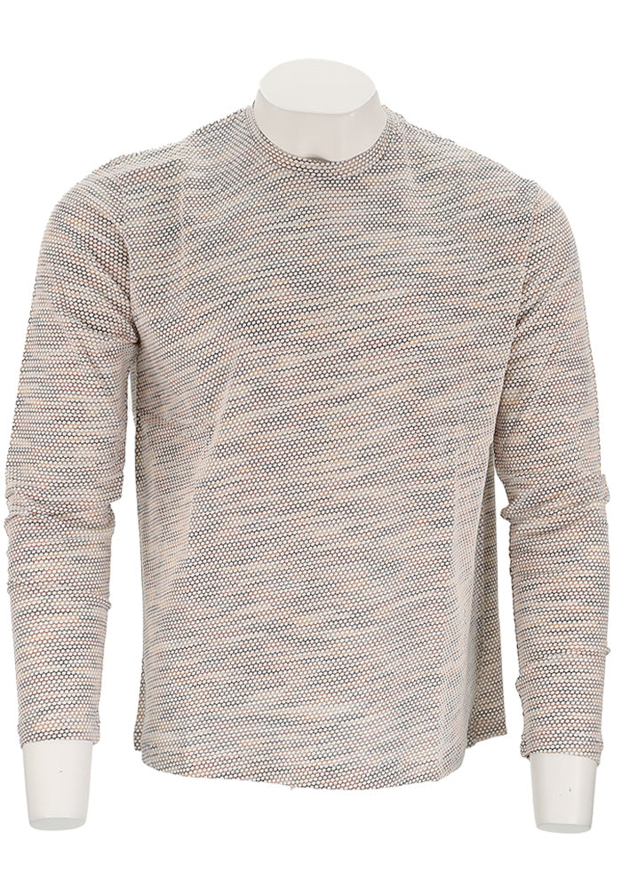 Marcello Men’s Multi Honeycomb Knit Sweater in Cotton Microfiber Blend – Mondo Uomo
