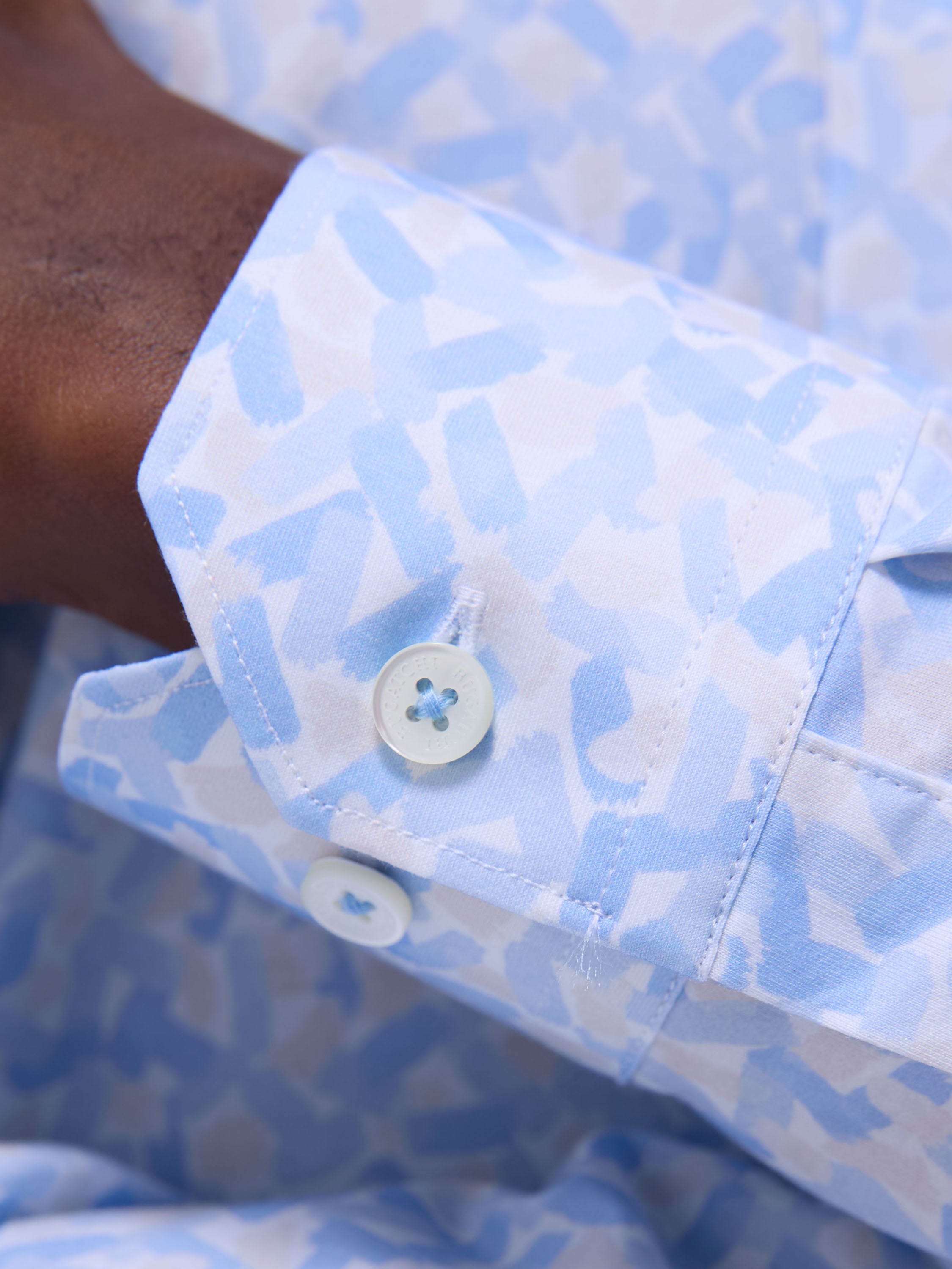 L/S Bugatchi Ooohcotton James Shirt For Men In Air Blue GF9106K60