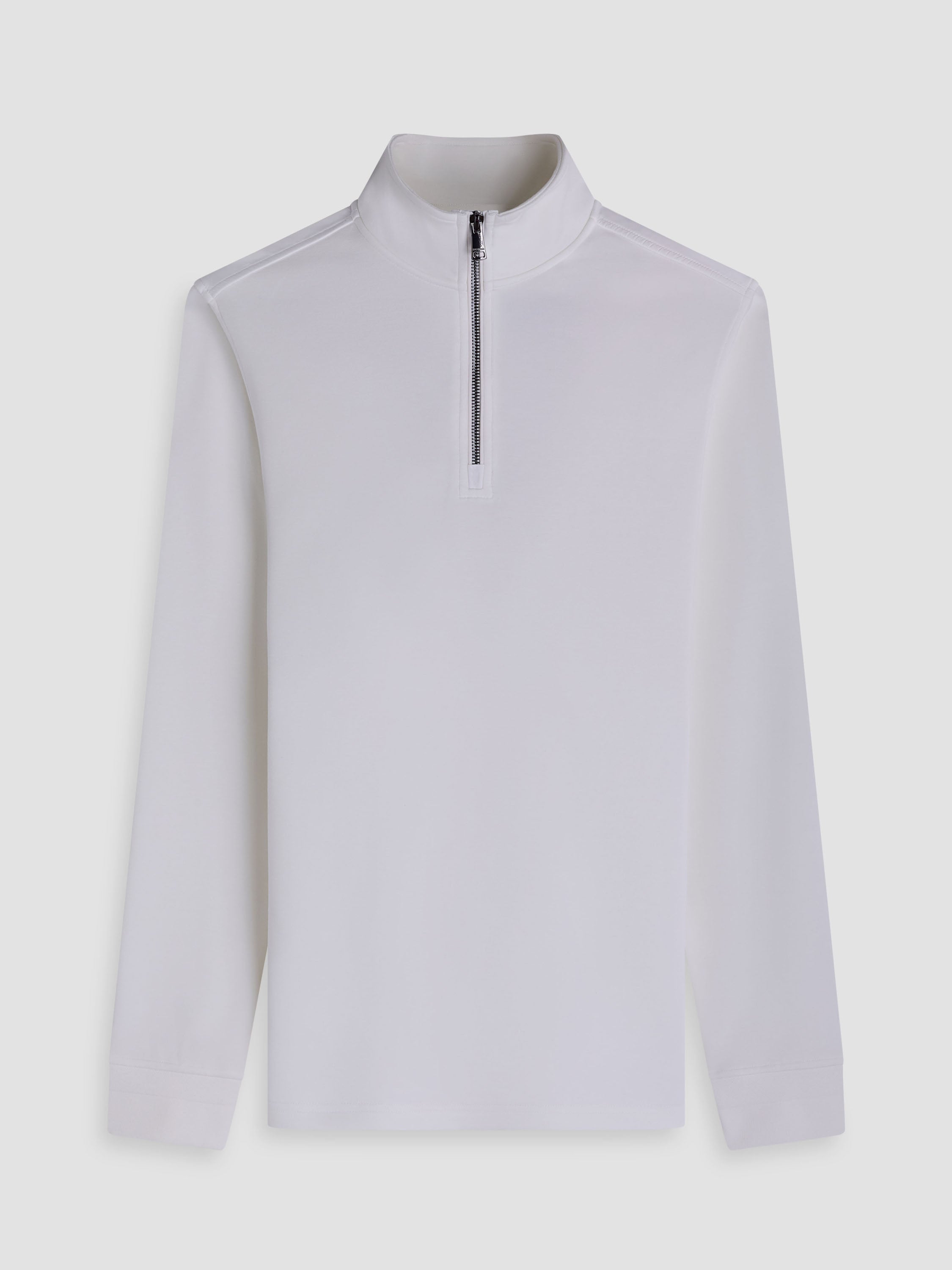 Bugatchi L/S Quarter Zip Knit, Chalk