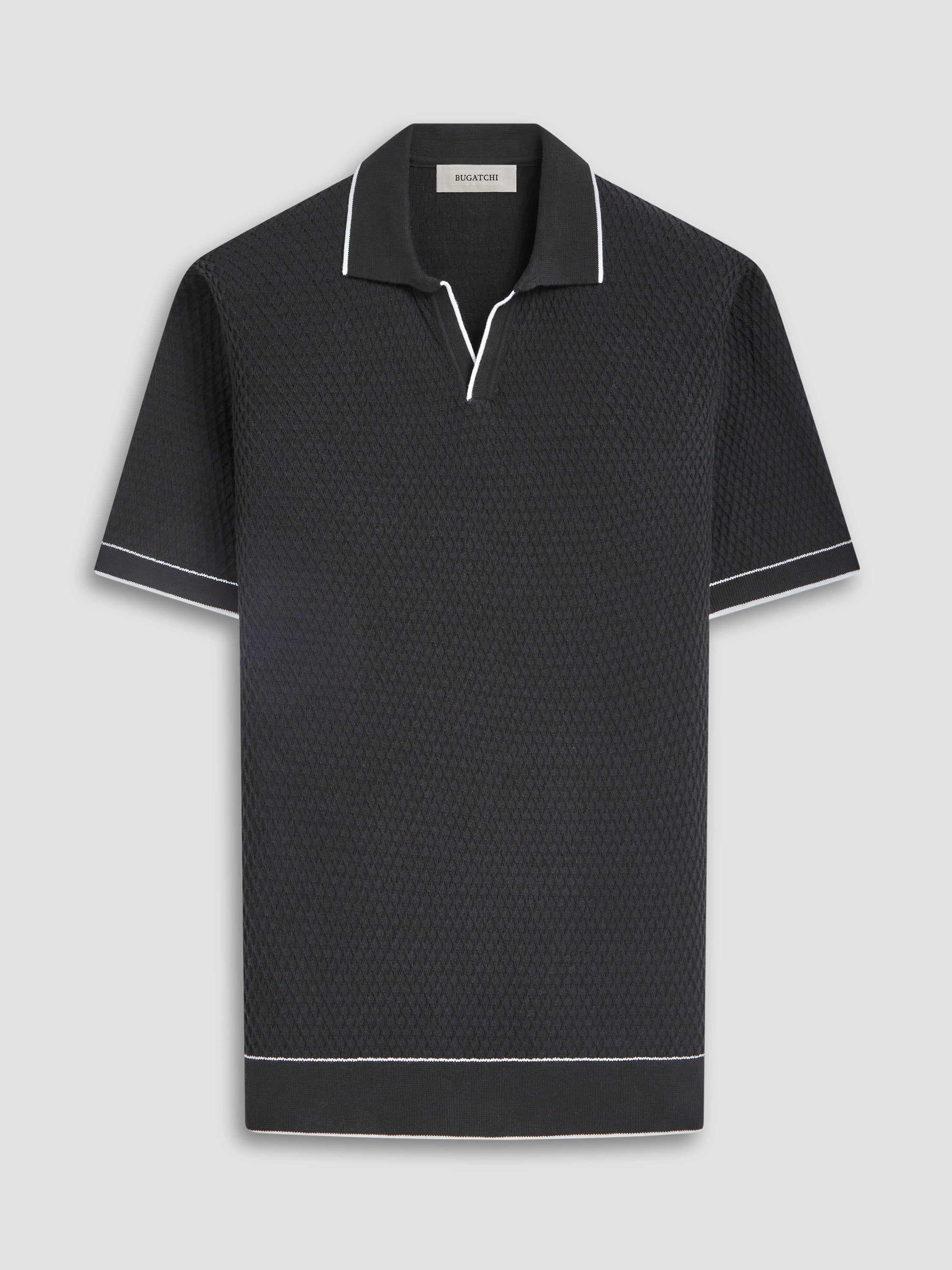 Honeycomb Stitch Johnny Collar Polo
