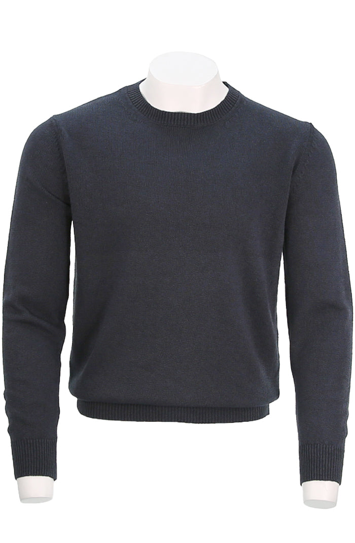 Corneliani Men's Long Sleeve Cashmere Sweater In Steel Blue - Mondo Uomo