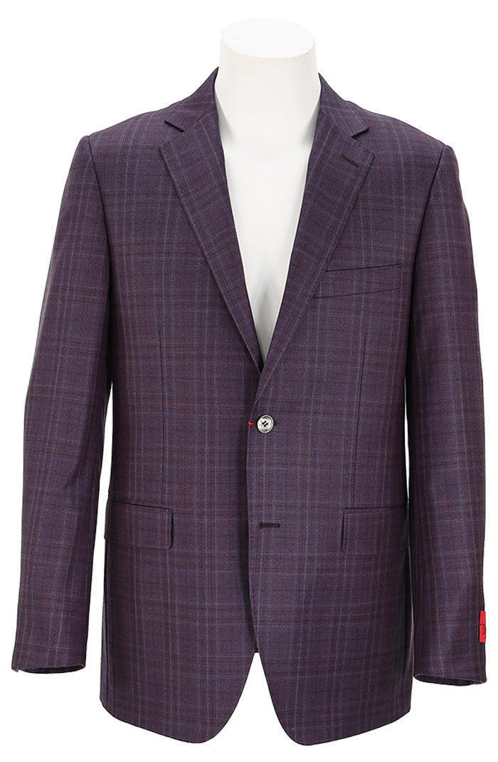 Byron Men’s Mauve Plaid Sport Coat with Contemporary Fit and Notched Lapels – Mondo Uomo