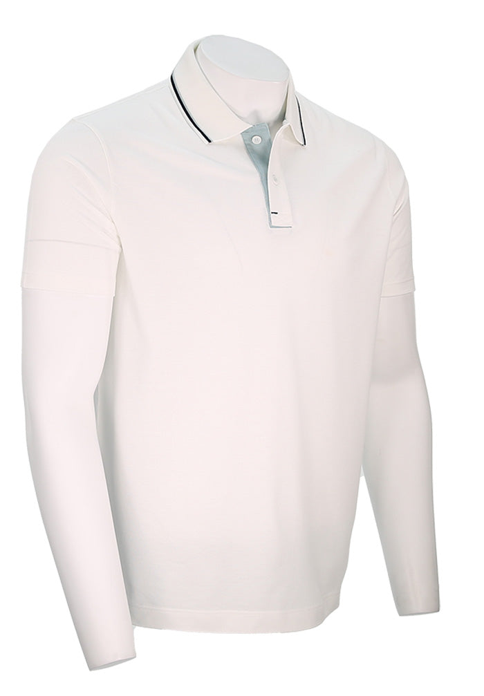 Paul & Shark Men's Shark Tag Soft Piqué Cotton S/S Polo Shirt In White Angled View 25411313