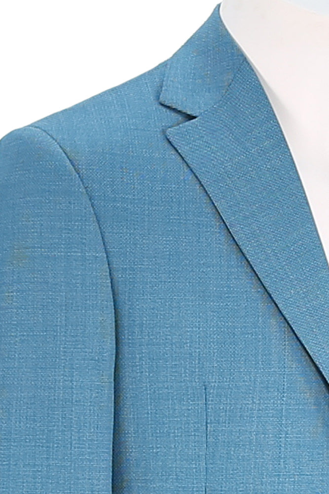 Jack Victor Men's Sport Coat In Mediterranean Blue Close Up