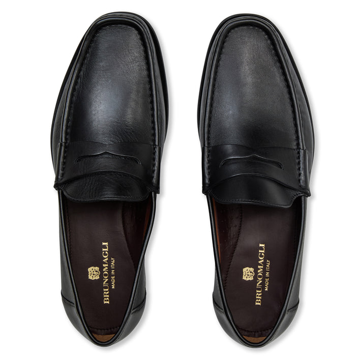 Bruno Magli Tonio Men's Loafer In Black Nappa Top View