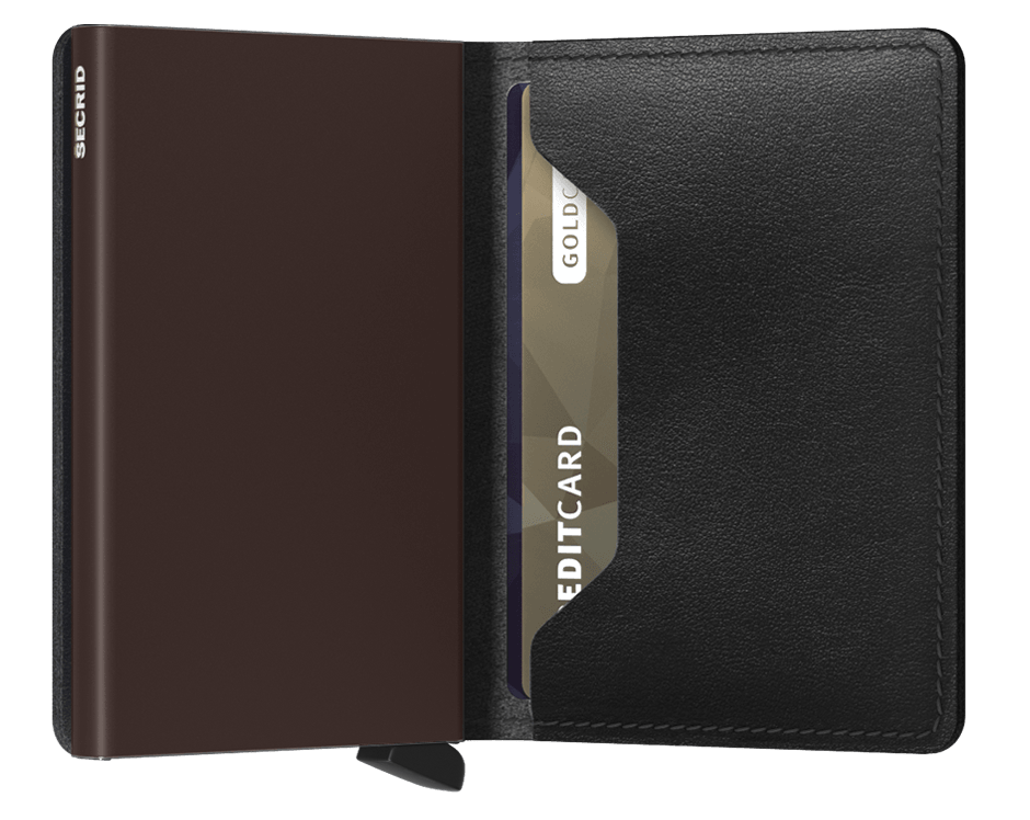 SECRID Men's Slimwallet Original In Black-Brown Close Up SO