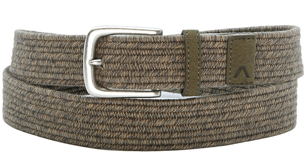 Alberto Miles Textured Woven Belt For Men In Olive B8315 - Mondo Uomo