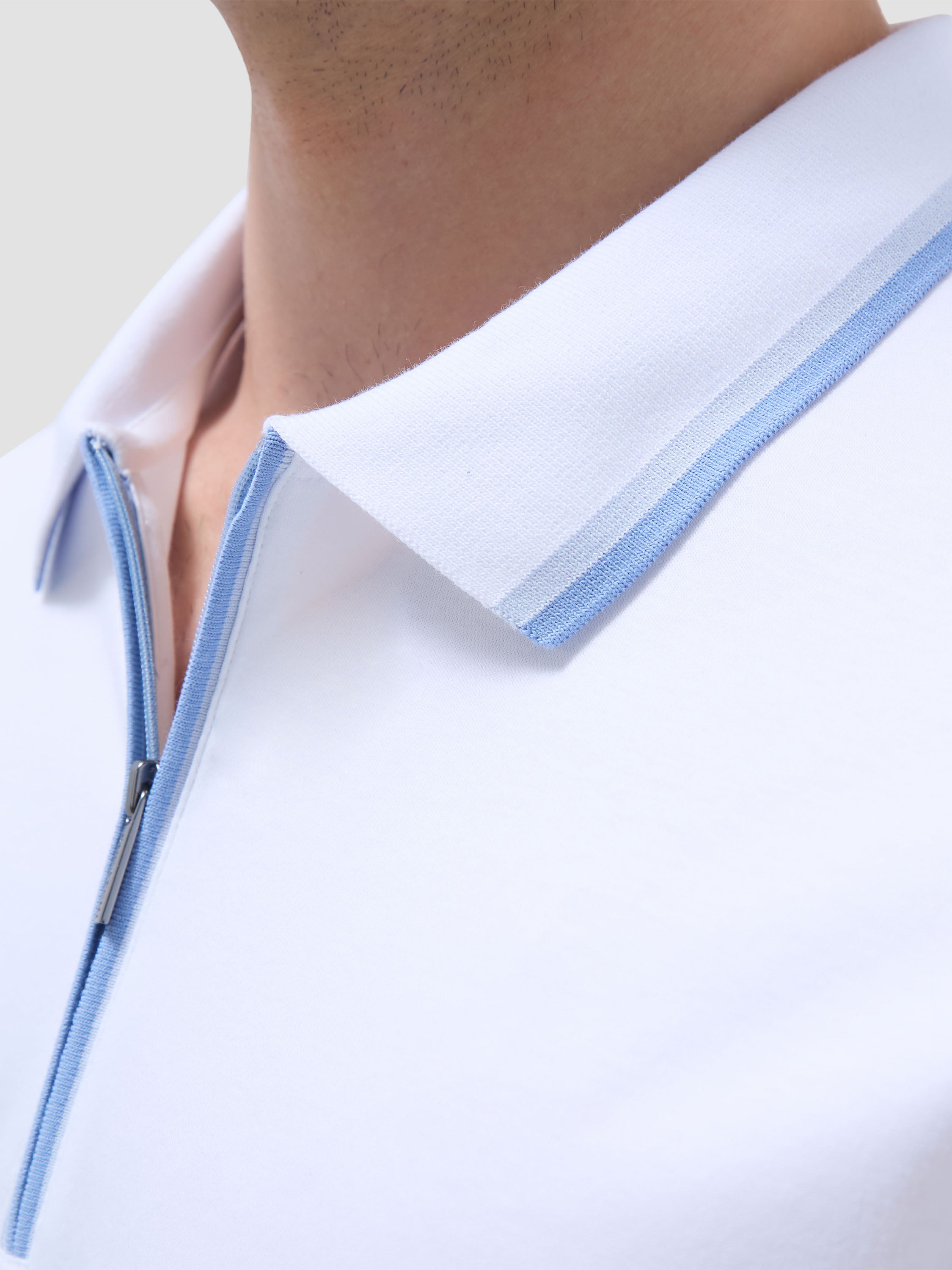 S/S Bugatchi Quarter Zip Polo
