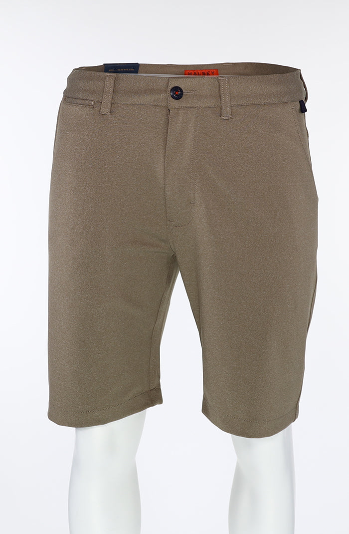 Halsey Breakwater Men’s Shorts in Dark Camel Performance Mélange Knit – Mondo Uomo