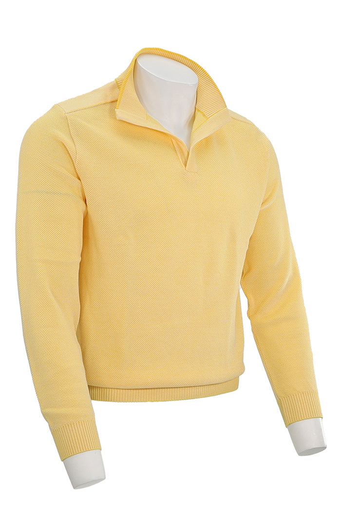 St. Croix Open Mock Crystal Stitch Sweater, Banana