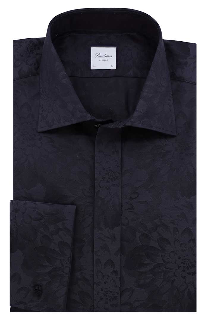 Stenstroms Long Sleeve Shirt, Black Floral