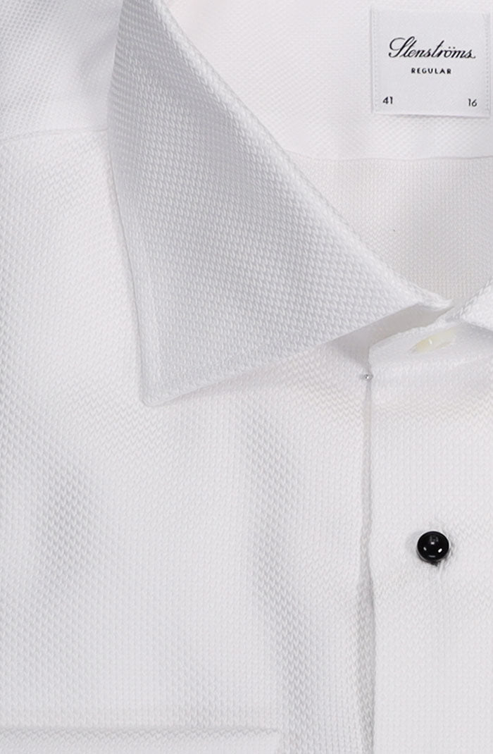 Stenstroms Textured Stud Front Tuxedo Shirt, White