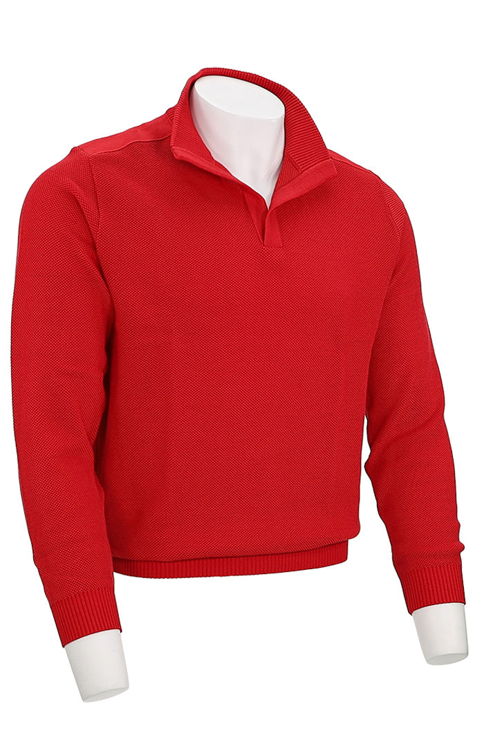 St. Croix Open Mock Crystal Stitch Sweater, Red/Apple Red