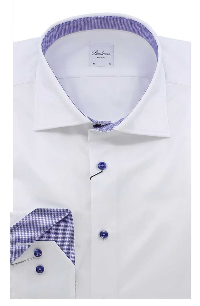 Stenstroms Long Sleeve Shirt, White/Purple