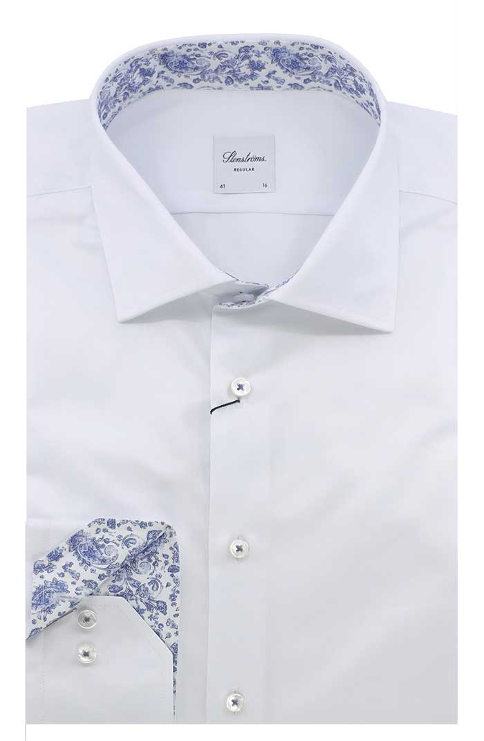 Stenstroms Long Sleeve Shirt, White Paisley