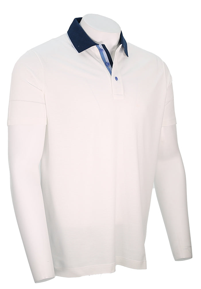 Paul & Shark Men's Short Sleeve Cotton Polo In Crisp White Angled View 25411298