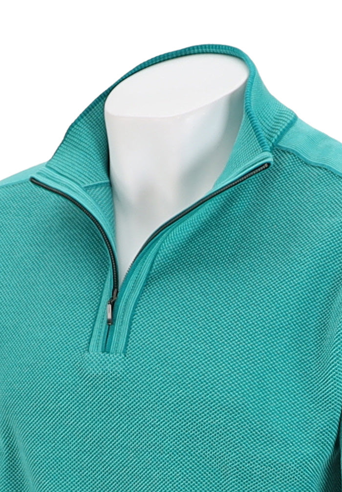 St. Croix Zip Mock Crystal Stitch, JADE/TURQUOISe