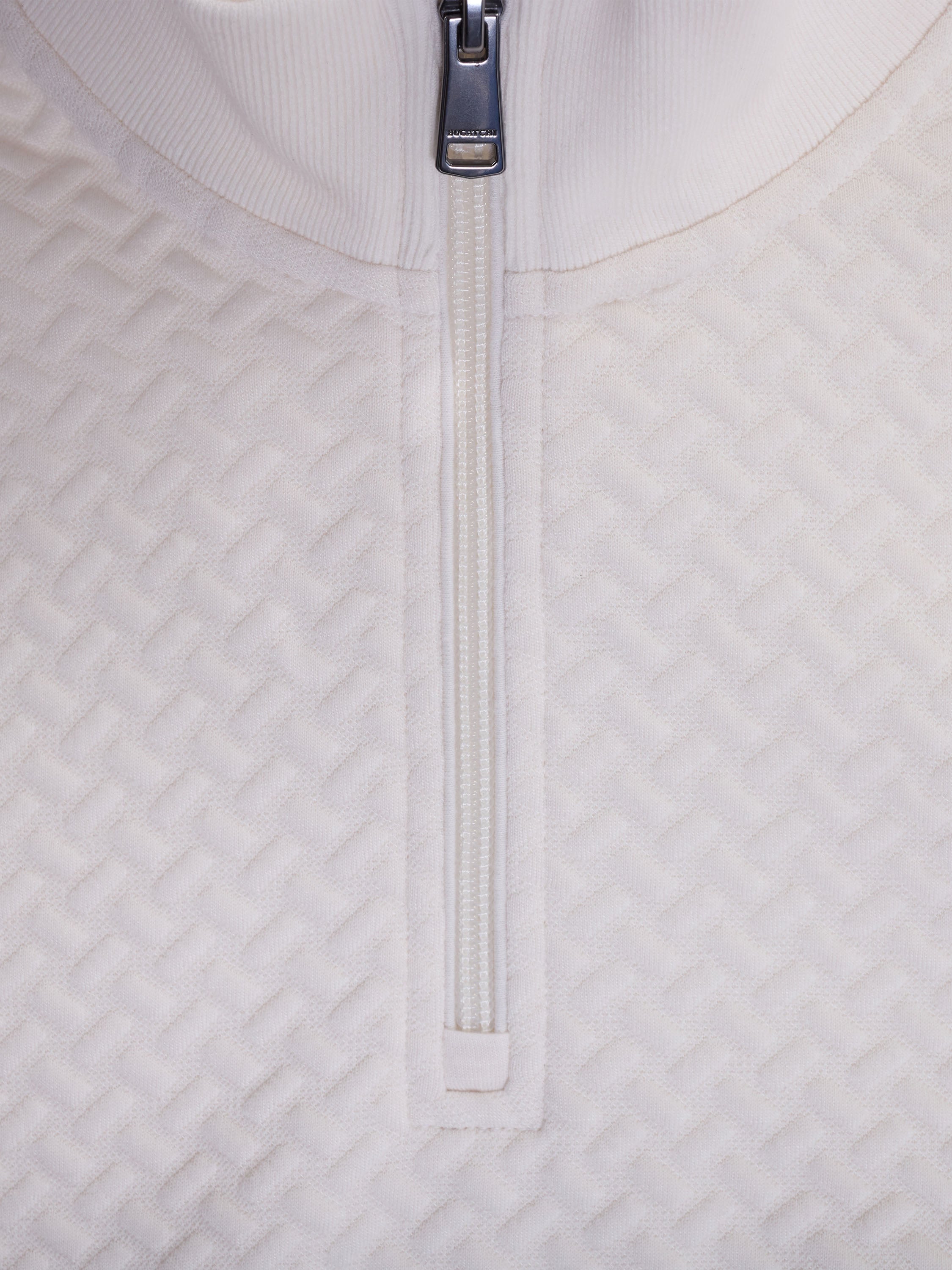 Bugatchi L/S Quarter Zip Knit, Chalk