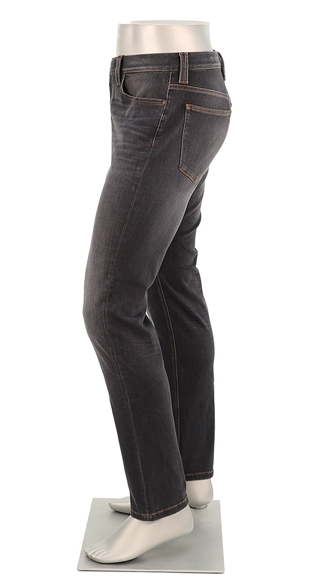 Alberto Men's Pipe Lefthand Jeans In Charcoal Side View P1266