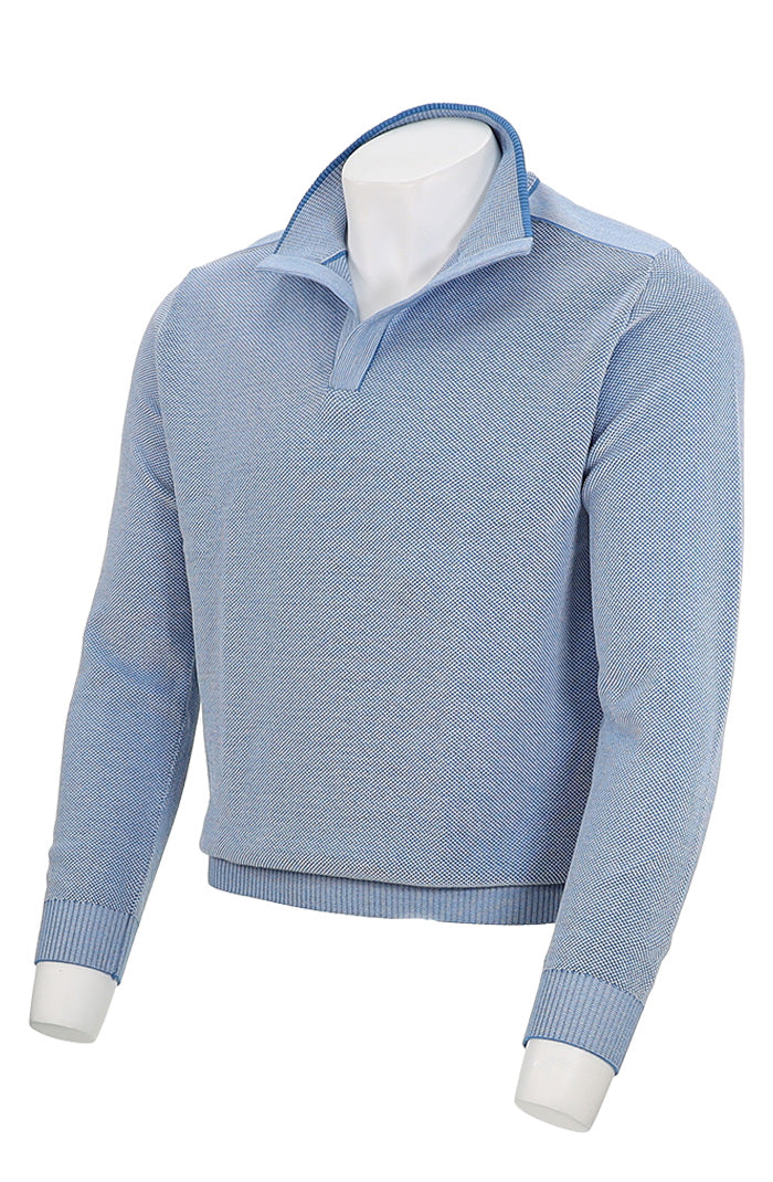 St Croix Crystal Stitch Open Mock Coastal Blue