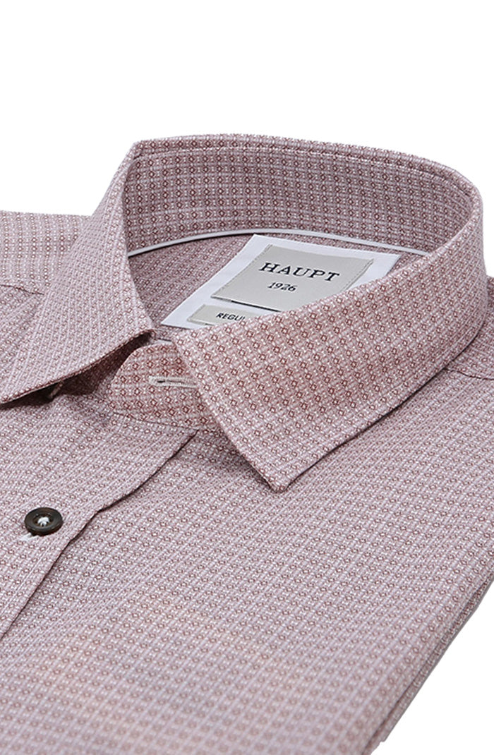 Haupt Long Sleeve Shirt For Men In Soft Dusty Pink Close Up 9020-2324