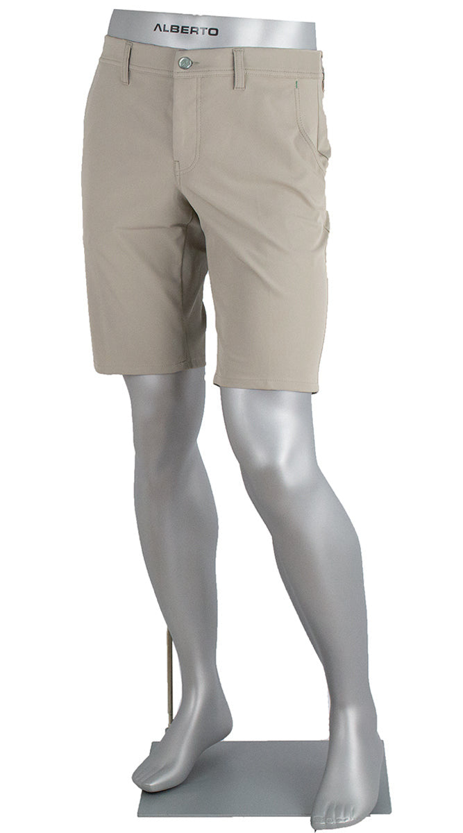 Alberto Men’s Beige Earnie Golf 3X DRY Shorts With Slim Fit Design - Mondo Uomo