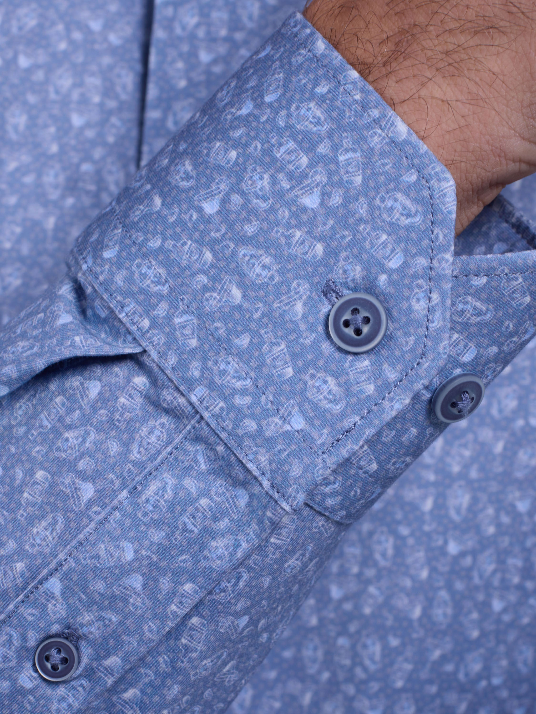 Bugatchi Ooohcotton L/S Shirt, Steel