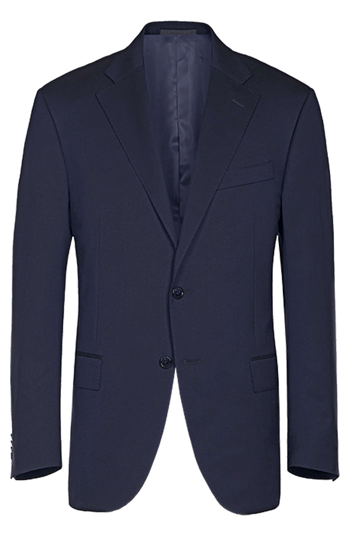 Corneliani Men’s Navy Wool Suit with Two-Button Single-Breasted Jacket 8466 Leader Suit – Mondo Uomo