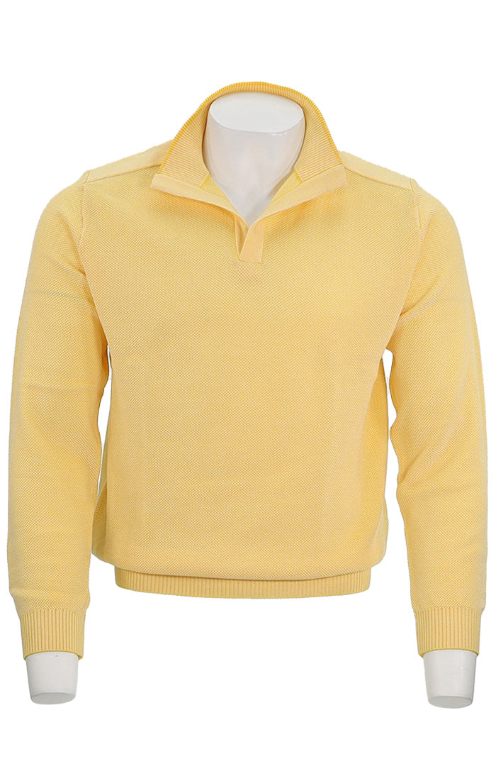 St. Croix Open Mock Crystal Stitch Sweater, Banana