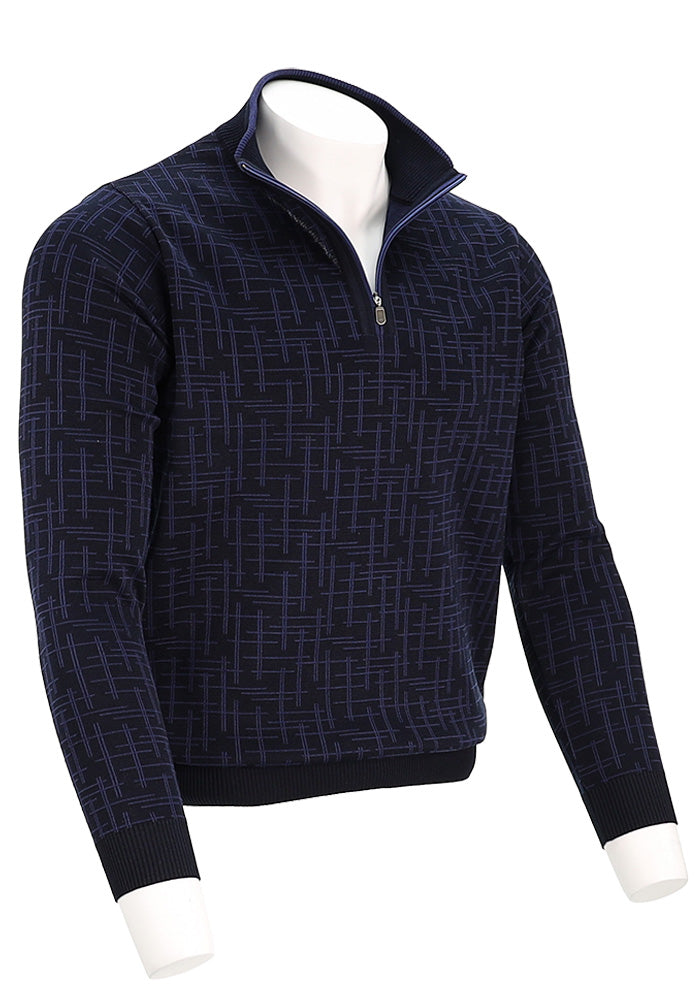 St. Croix Cross Hatch Zip Mock | Deep Navy