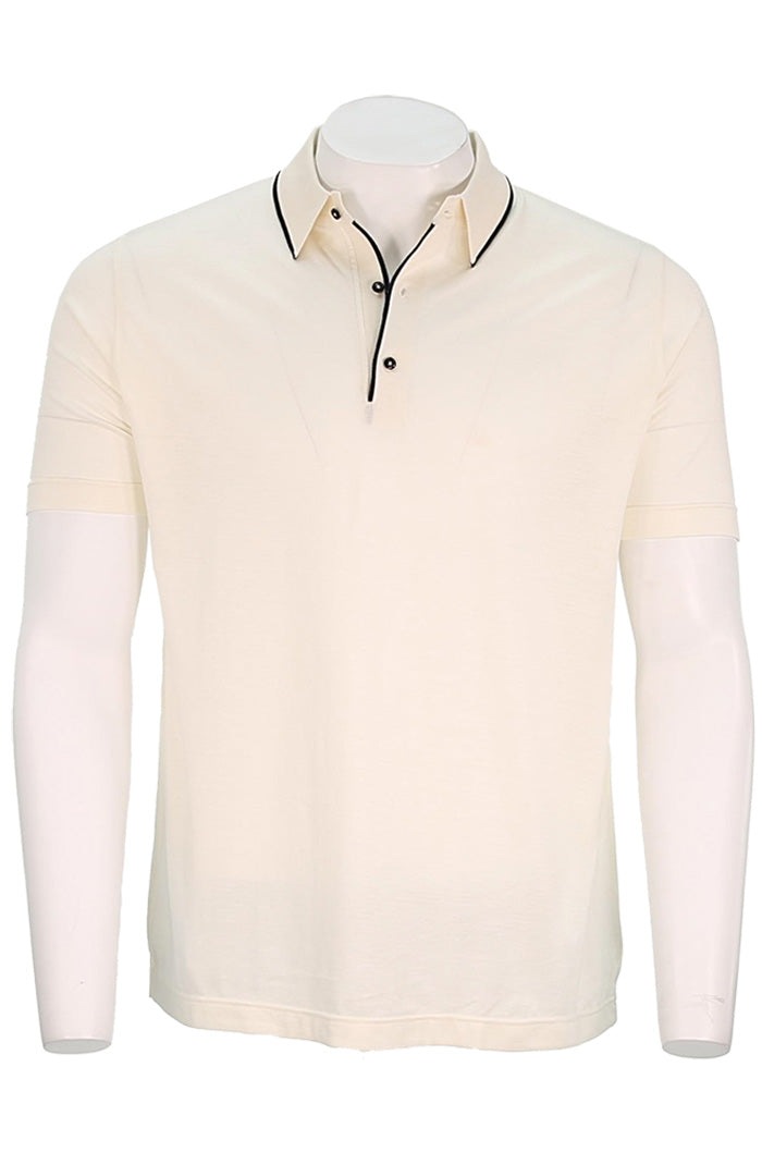 St. Croix S/S Cotton Polo For Men In Ivory - Mondo Uomo