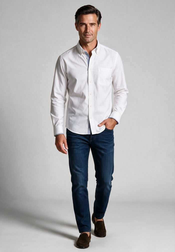 Cotton Oxford Shirt — worn with denim