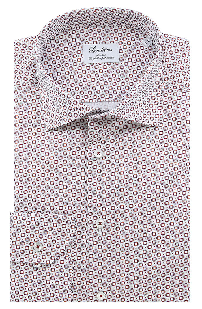Stenstroms Men's Brick Geometric Print Long Sleeve Shirt 712751 8516 - Mondo Uomo